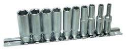 Steckschlüsselsatz 10-tlg. 4-13mm 1/4'' Satz Einsatz Schiene