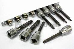 Torx Inbusschlüssel-Satz 1/2'' 10-tlg T20-T60 Innen Nüsse Steckeinsätze Aufsteckschiene