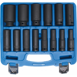 Schlagschraubersatz lang 14-tlg. Satz 1/2'' 10-32 mm Einsätze Steckschlüssel