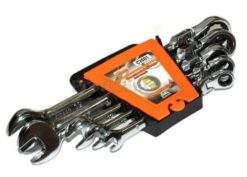 Gabel-Ringmaulschlüssel Satz 5-tlg 8-19mm Maul Ring mit Ratsche