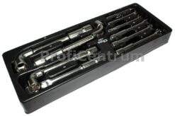 Alternative view of Steckschlüssel Pfeifenkopfschlüssel Satz 10-tlg 6-19mm CR-V Schlüssel Pfeifenkopf gerade gebogen Einlage