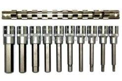 Alternative view of Inbusschlüssel Satz 1/2'' 10-tlg H5-H17 Lang Nüsse 6-kant Set Steckeinsätze Schiene