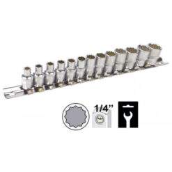 Alternative view of Nuss-Set Steckschlüssel 12-Kant 1/4'' 4-14 mm