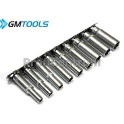 Steckschlüsselsatz lang 1/4'' 9-tlg 5-13mm CR-V Satz Einsätze Schiene