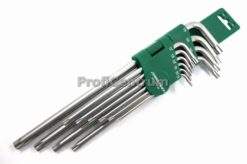 TORX – Lang Stiftschlüsselsatz 10-tlg T9 - T50 Winkelschraubendrehersatz