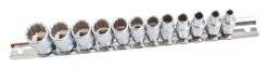 Alternative view of Steckschlüsselsatz 12-Kant 1/4'' Zoll 12-tlg Satz Nüsse Schiene