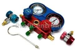 Alternative view of Druckuhr-Armatur Klimaanlagenprüfung Testgerät Servicegerät Kältemanometer