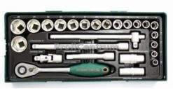Steckschlüsselsatz Einlage Satz 25-tlg Steckschlüssel Verlängerung Ratsche Gelenk