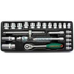 Alternative view of Steckschlüsselsatz Satz 25-tlg. 6-22mm Ratsche Einsätze Einlage