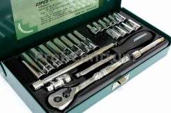 Alternative view of Steckschlüssel Satz 1/4'' 23-tlg. Knarrenkasten Knarrenschlüssel Set Steckeinsätze Super Tech