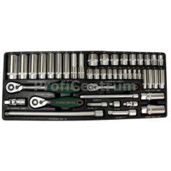 Alternative view of Steckschlüsselsatz 6-Kant 1/4'' 3/8'' Satz 45-tlg Ratsche Verlängerung Einsätze