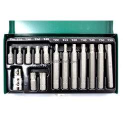 Alternative view of Profi-Bitset 15-tlg Bit TORX T20-T55 Adapter Imbus Nüsse Satz