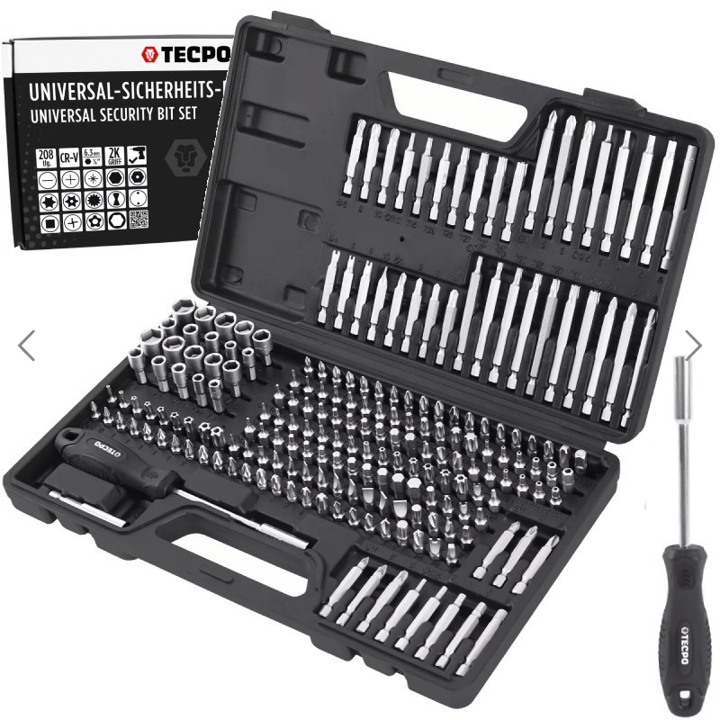 Universal-Sicherheits-Bitsatz 1/4" Bitsortiment 208-tlg.