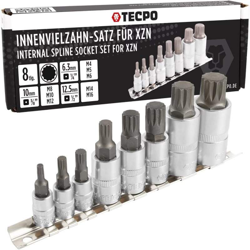 Bit-Einsatz-Satz Innenvielzahn-Satz XZN SPLINE Set M4-M16 8-teilig