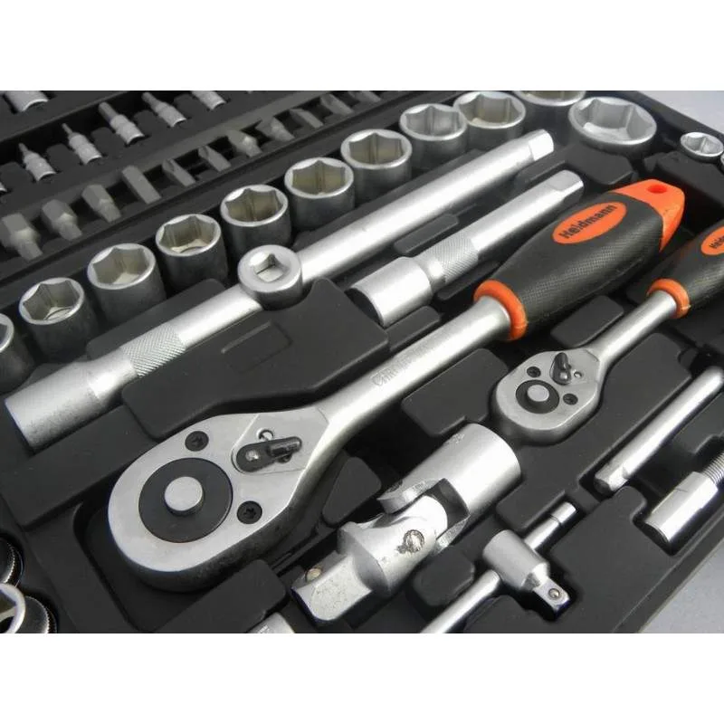 Werkzeugsatz Koffer 1/2'' 1/4'' Satz 94-tlg Steckschlüssel Ratsche Nüsse Gelenk – Bild 5