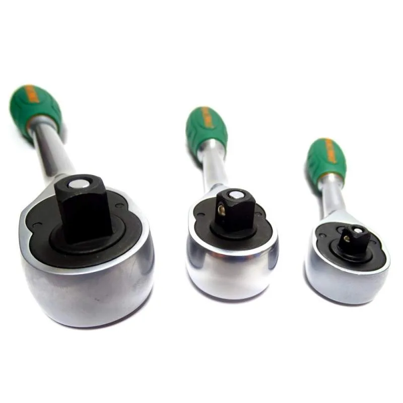 Umschaltknarre Ratschenschlüssel Satz 3-tlg. 1/4'' 1/2'' 3/8'' 36 Zähne – Bild 2