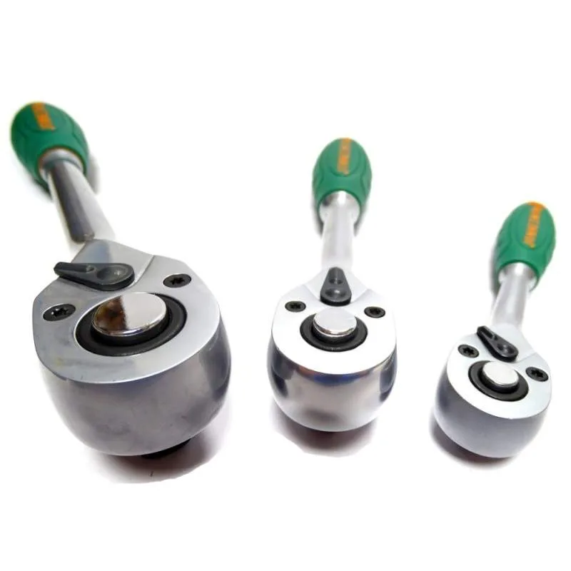 Umschaltknarre Ratschenschlüssel Satz 3-tlg. 1/4'' 1/2'' 3/8'' 36 Zähne – Bild 3