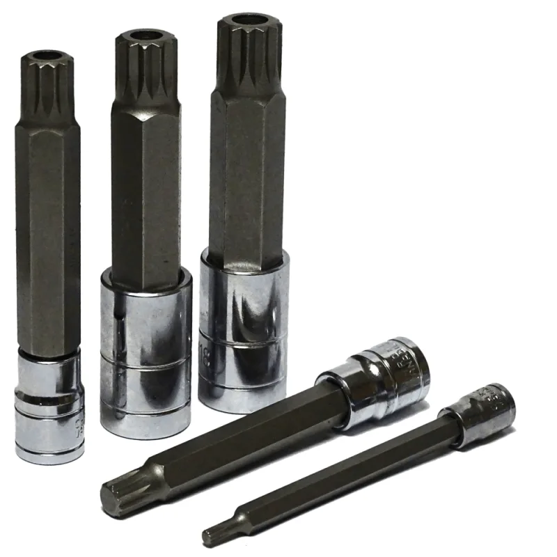 Imbusschlüssel Satz XZN SPLINE M4-M18 10-tlg. Nüsse lang 1/2'' 1/4'' 3/8'' Steckschlüssel Einsätze – Bild 2