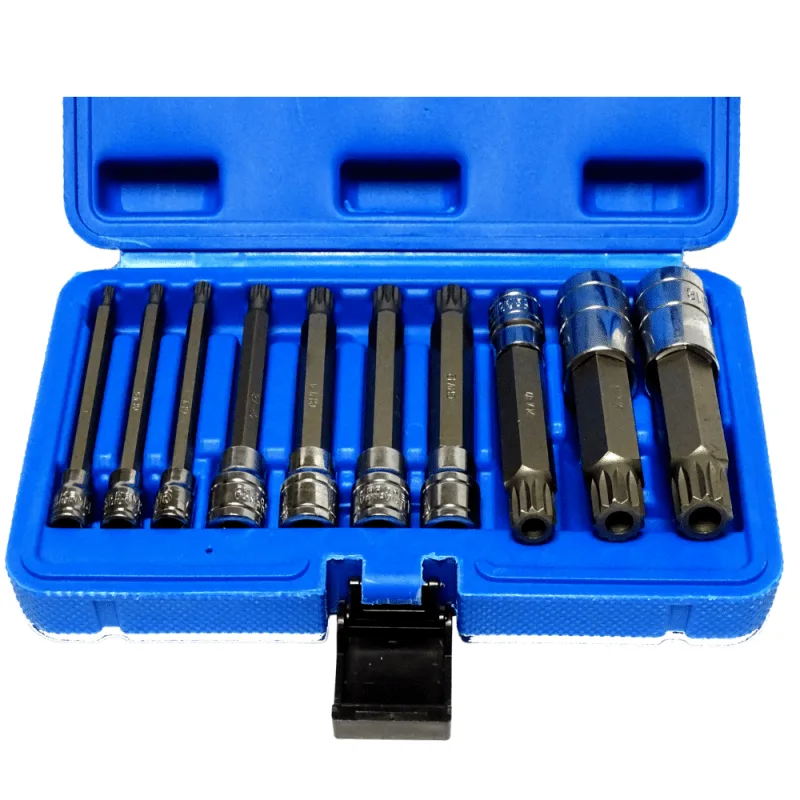 Imbusschlüssel Satz XZN SPLINE M4-M18 10-tlg. Nüsse lang 1/2'' 1/4'' 3/8'' Steckschlüssel Einsätze – Bild 5