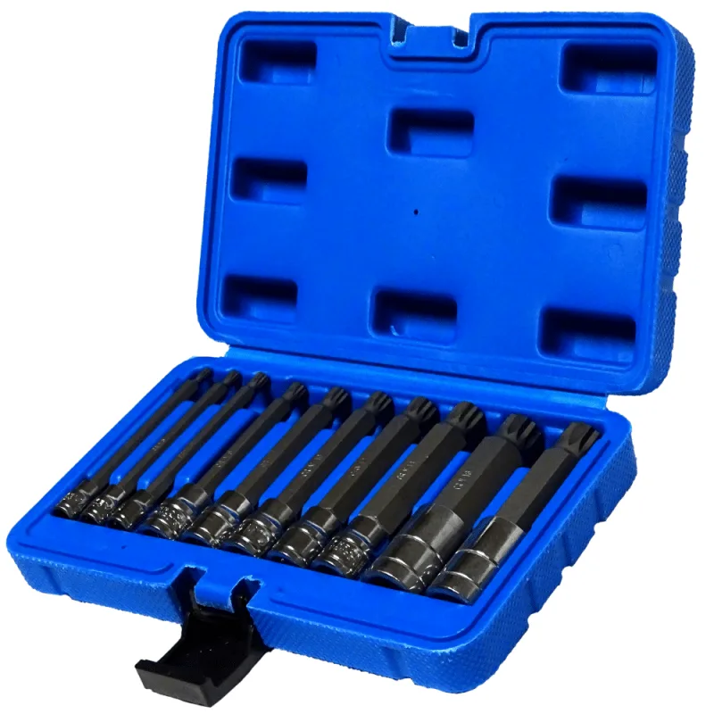 Imbusschlüssel Satz XZN SPLINE M4-M18 10-tlg. Nüsse lang 1/2'' 1/4'' 3/8'' Steckschlüssel Einsätze – Bild 6