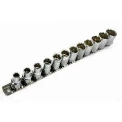 Profi-Steckschlüsselsatz 12-Kant 3/8'' 12-tlg 8-19mm Satz Einsätze Schiene