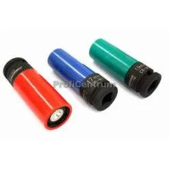 Kraft Steckschlüssel Satz 3-tlg Alufelgen mit Magnet 1/2'' lang Nuss Schoneinsatz Stecknuss
