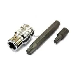 Profi-Bitset 15-tlg Bit TORX T20-T55 Adapter Imbus Nüsse Satz