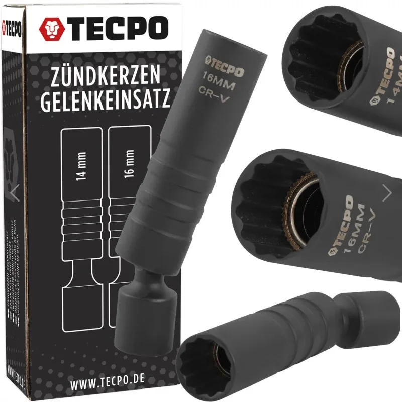 Glühkerzen und Zündkerzen Gelenk-Einsätze mit Magnet 3/8" 14-16 mm