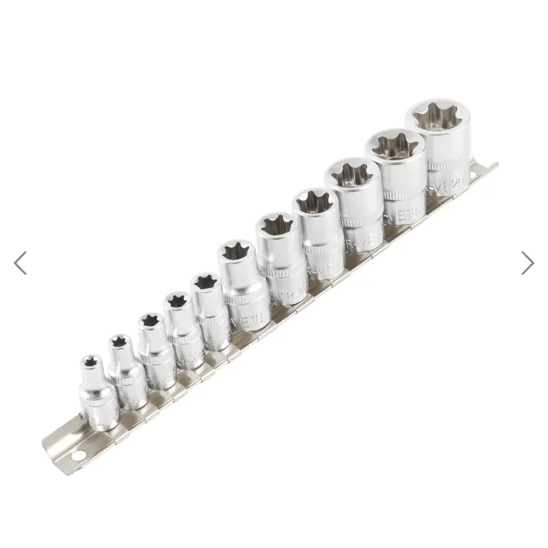 Außen Torx Steckschlüssel Satz 1/4'' 3/8'' Nüsse E4-E20 – Bild 2